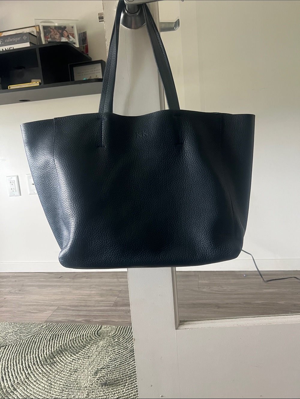 Ginger G Black Pebbled Leather Tote